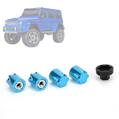 ElgnAura RC Wheel Rim Center Cap, 4 Stcs M4 Wheel Rand kompatibel mit axialem SCX10 90046 D90 Fernbedienungsauto (Blue) von ElgnAura