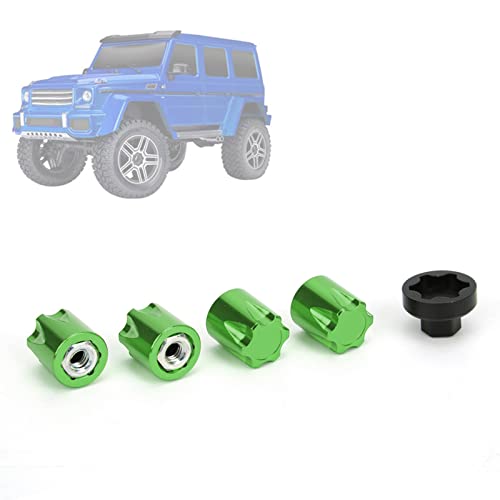 ElgnAura RC Wheel Rim Center Cap, 4 Stcs M4 Wheel Rand kompatibel mit axialem SCX10 90046 D90 Fernbedienungsauto (Green) von ElgnAura