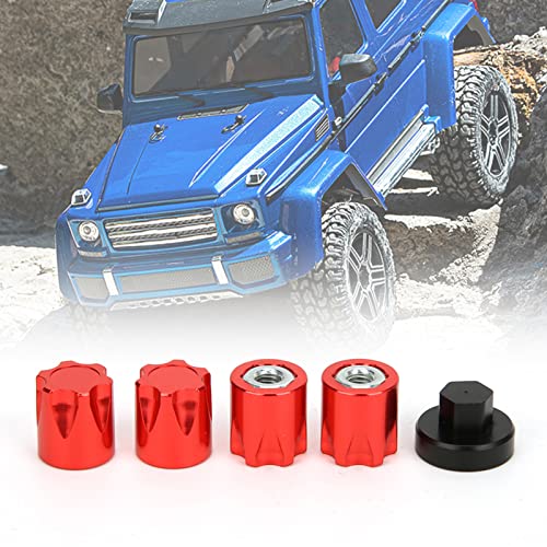 ElgnAura RC Wheel Rim Center Cap, 4 Stcs M4 Wheel Rand kompatibel mit axialem SCX10 90046 D90 Fernbedienungsauto (Red) von ElgnAura