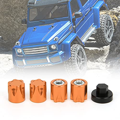 ElgnAura RC Wheel Rim Center Cap, 4 Stcs M4 Wheel Rand kompatibel mit axialem SCX10 90046 D90 Fernbedienungsauto (Yellow) von ElgnAura
