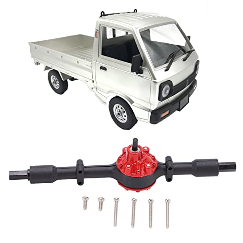 ElgnAura WPL D12 Metal Rear Axle, Outlast Decay Resistant Rear Bridge Axle Upgrade Parts for RC Truck (Black Red) von ElgnAura