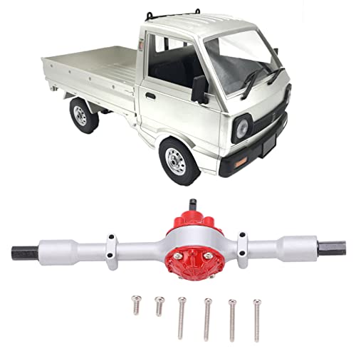 ElgnAura WPL D12 Metal Rear Axle, Outlast Decay Resistant Rear Bridge Axle Upgrade Parts for RC Truck (Silver Red) von ElgnAura