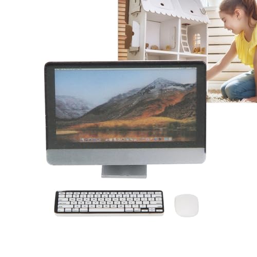 Elgnaura 1:12 Miniatur Computer Set Bildschirm Tastatur Simulation Dollhouse Accessoire von ElgnAura