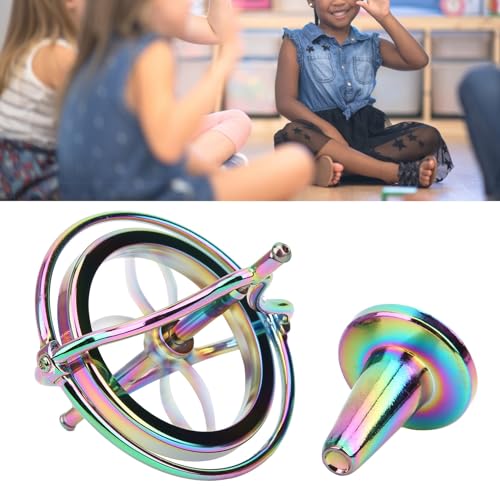 Elgnaura Gyroscope -Spielzeug für Kinder, Anti -Gravitation -Gleichgewichtsspielzeug, farbenfrohe Zappel Gyroscop, Stressabbau wissenschaftlicher Lernspielzeug für Kinder (Glänzend; 3x2,6 mm) von ElgnAura