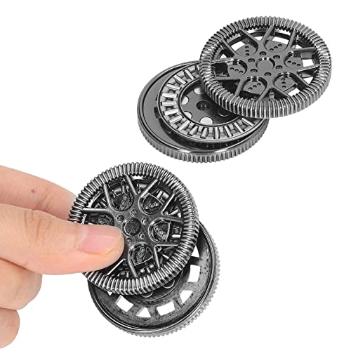 Elgnaura Metall ADHS Haptic, hohles Hubmuster Zappel Slider -Spielzeug, tragbares Angstspielspielzeug für Erwachsene und Kinder (Black) von ElgnAura