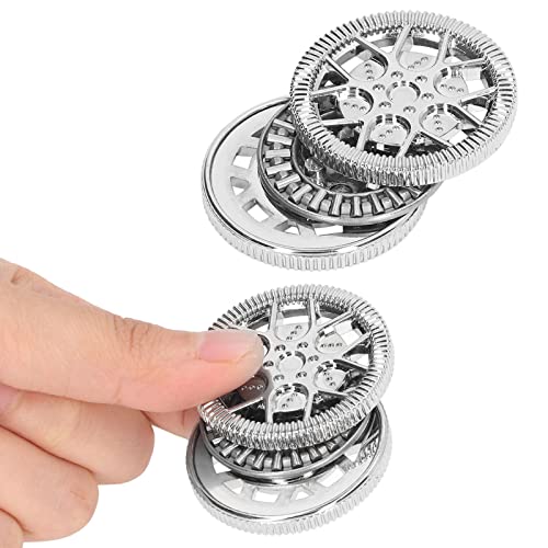 Elgnaura Metall ADHS Haptic, hohles Hubmuster Zappel Slider -Spielzeug, tragbares Angstspielspielzeug für Erwachsene und Kinder (Silver) von ElgnAura