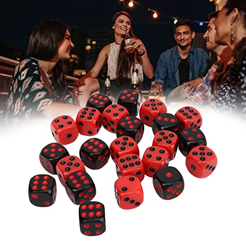Elgnaura Weather Proof Table Game Dice, 48pcs 6 -seitige Würfel Set Schwarz und Rot -Kunststoff -Würfel für Party Bars Club Interactive Games von ElgnAura