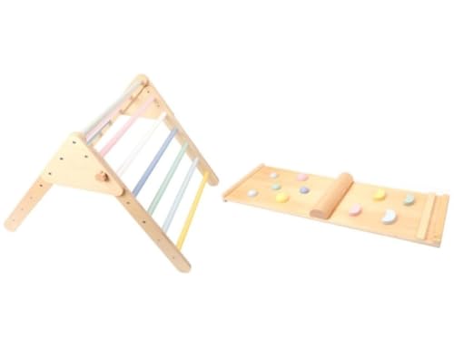 Pikler Dreieck Set mit Brett – Pastellfarben Pikler Dreieck Set mit Brett – Pastellfarben von EliNeli