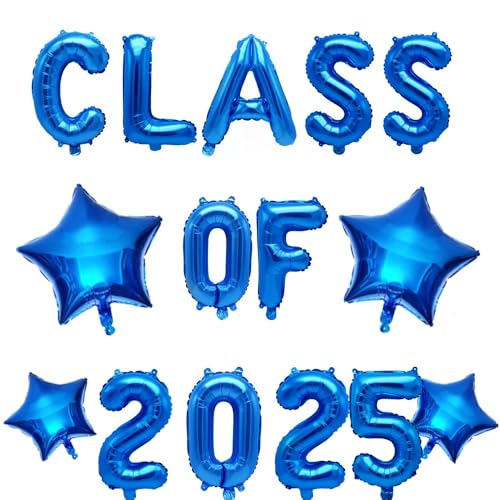 Klasse 2021 Luftballons mit blauem Stern, hängende Folienballons Buchstabe für High School College Abschluss Party Dekorationen Blau Klasse 2021 Luftballons mit blauem Stern, hängende Folienballons Buchstabe für High School College Abschluss Party Dekorationen Blau von Elicola