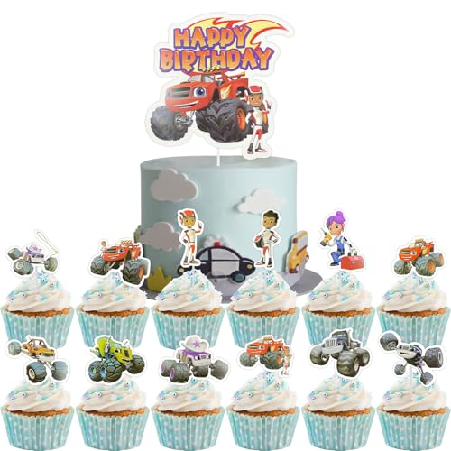 Elie&Eason Monstertruck Cake Topper, 13pcs Monster Truck Cake Decorations Large Cake Topper with 12 Cupcake Toppers, Monster Truck Birthday Decoration Monster Truck Party Decorations for Baby Shower Elie&Eason Monstertruck Cake Topper, 13pcs Monster Truck Cake Decorations Large Cake Topper with 12 Cupcake Toppers, Monster Truck Birthday Decoration Monster Truck Party Decorations for Baby Shower von Elie&Eason