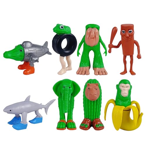 Elie&Eason Tung Tung Tung Sahur Spielzeug, 8pcs Italian Brainrot Toys, Tralalero Tralala Brainrot Schreibtisch Spielzeug Sammelfiguren Geschenk für Fans Kollegen Freunde von Elie&Eason