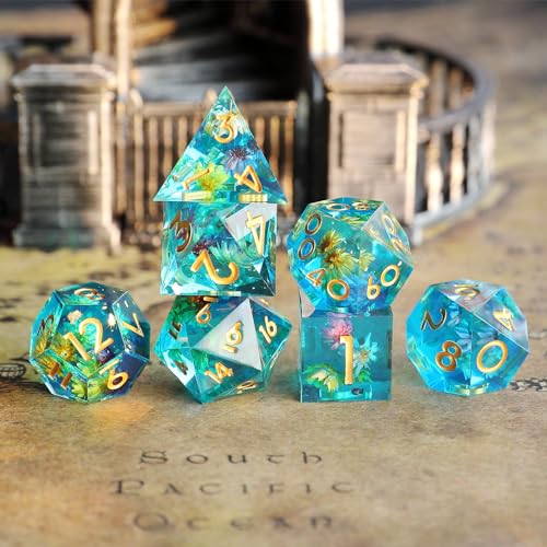 DND Würfel Set 7pcs Blume D4 D6 D8 D10 D% D12 D20 Handgefertigt Kunstharz Scharfkantige D&D Würfel für Dungeons und Dragons Pathfinder Rollenspiele Tischspiele RPG MTG Spiele mit Geschenkbox DND Würfel Set 7pcs Blume D4 D6 D8 D10 D% D12 D20 Handgefertigt Kunstharz Scharfkantige D&D Würfel für Dungeons und Dragons Pathfinder Rollenspiele Tischspiele RPG MTG Spiele mit Geschenkbox von Elifel