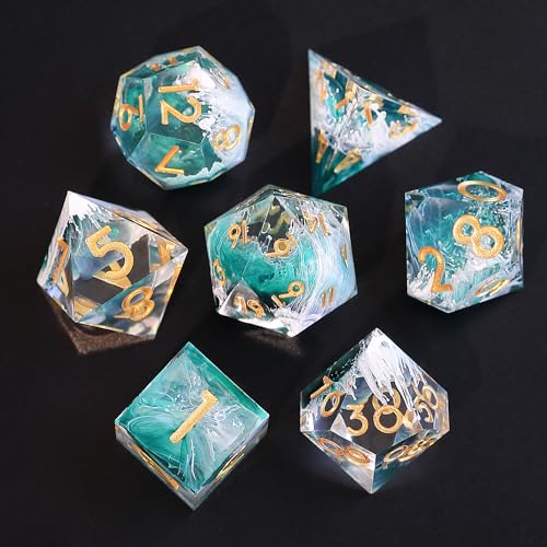 DND Würfel Set 7pcs D4 D6 D8 D10 D% D12 D20 Polyedrische Handgefertigt Kunstharz Scharfkantige D&D Würfel für Dungeons und Dragons Pathfinder Rollenspiele Tischspiele RPG MTG Spiele mit Geschenkbox DND Würfel Set 7pcs D4 D6 D8 D10 D% D12 D20 Polyedrische Handgefertigt Kunstharz Scharfkantige D&D Würfel für Dungeons und Dragons Pathfinder Rollenspiele Tischspiele RPG MTG Spiele mit Geschenkbox von Elifel