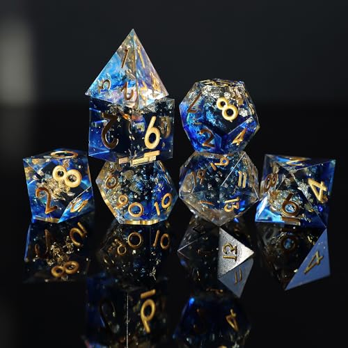 DND Würfel Set 7pcs D4 D6 D8 D10 D% D12 D20 Polyedrische Handgefertigt Kunstharz Scharfkantige D&D Würfel für Dungeons und Dragons Pathfinder Rollenspiele Tischspiele RPG MTG Spiele mit Geschenkbox DND Würfel Set 7pcs D4 D6 D8 D10 D% D12 D20 Polyedrische Handgefertigt Kunstharz Scharfkantige D&D Würfel für Dungeons und Dragons Pathfinder Rollenspiele Tischspiele RPG MTG Spiele mit Geschenkbox von Elifel