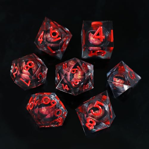 DND Würfel Set Schädel Augapfel Polyedrische Harz Spielwürfel Scharfkantige D&D Rollenspiel-Würfel für Dungeons and Dragons RPG MTG Ttrpg Pathfinder Rollenspiel D20 D12 D10 D8 D6 D4 mit Geschenkbox DND Würfel Set Schädel Augapfel Polyedrische Harz Spielwürfel Scharfkantige D&D Rollenspiel-Würfel für Dungeons and Dragons RPG MTG Ttrpg Pathfinder Rollenspiel D20 D12 D10 D8 D6 D4 mit Geschenkbox von Elifel