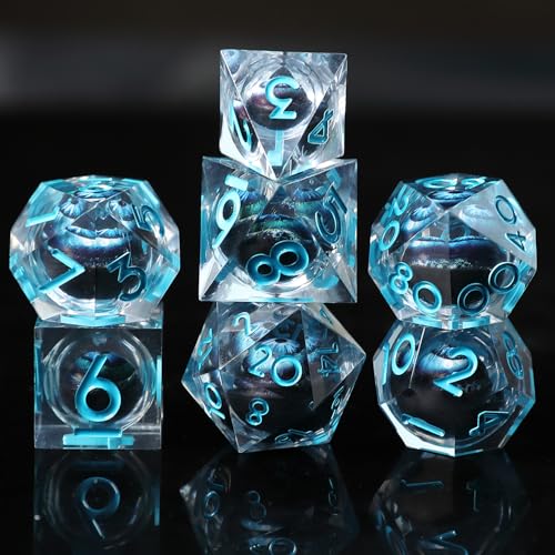 DND Würfel Set Schädel Augapfel Polyedrische Harz Spielwürfel Scharfkantige D&D Rollenspiel-Würfel für Dungeons and Dragons RPG MTG Ttrpg Pathfinder Rollenspiel D20 D12 D10 D8 D6 D4 mit Geschenkbox von Elifel
