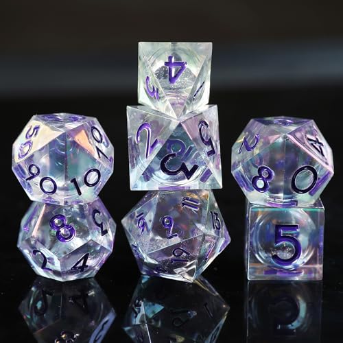 DND Würfel Set Schillernde Beschichtung Handgefertigte 7pcs, D&D-Harz Scharfe Kante, DND-Würfelset für Dungeons und Dragons Rollenspiele Tabletop Spiele mit Geschenketui DND Würfel Set Schillernde Beschichtung Handgefertigte 7pcs, D&D-Harz Scharfe Kante, DND-Würfelset für Dungeons und Dragons Rollenspiele Tabletop Spiele mit Geschenketui von Elifel