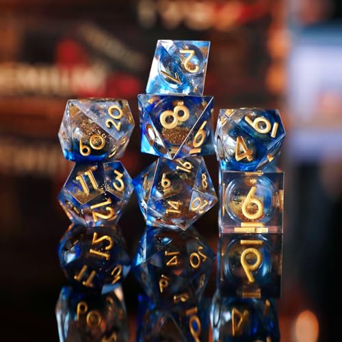 DND Würfel Set Treibsand Polyedrische Harz Spielwürfel Scharfkantige D&D Rollenspiel Würfel für Dungeons and Dragons RPG MTG Ttrpg Pathfinder Rollenspiel D20 D12 D10 D8 D6 D4 mit Geschenkbox DND Würfel Set Treibsand Polyedrische Harz Spielwürfel Scharfkantige D&D Rollenspiel Würfel für Dungeons and Dragons RPG MTG Ttrpg Pathfinder Rollenspiel D20 D12 D10 D8 D6 D4 mit Geschenkbox von Elifel