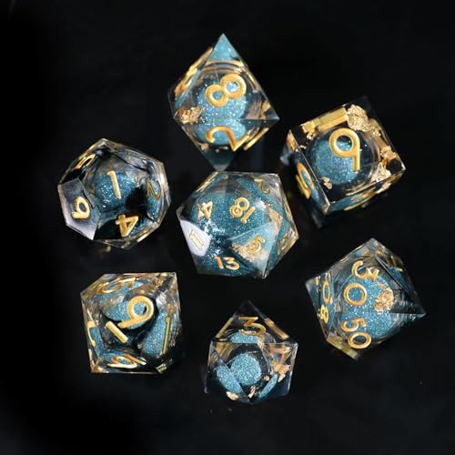 DND Würfel Set Treibsand Polyedrische Harz Spielwürfel Scharfkantige D&D Rollenspiel-Würfel für Dungeons and Dragons RPG MTG Ttrpg Pathfinder Rollenspiel D20 D12 D10 D8 D6 D4 mit Geschenkbox DND Würfel Set Treibsand Polyedrische Harz Spielwürfel Scharfkantige D&D Rollenspiel-Würfel für Dungeons and Dragons RPG MTG Ttrpg Pathfinder Rollenspiel D20 D12 D10 D8 D6 D4 mit Geschenkbox von Elifel