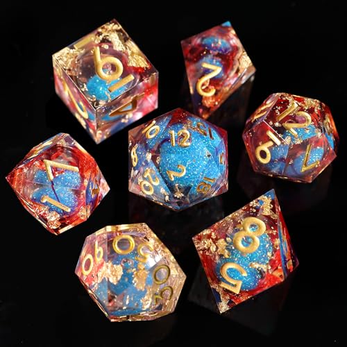 Liquid Core DND Würfel Set 7pcs,Treibsand Polyeder Kunstharz Würfel mit Scharfen Kanten für Dungeons und Dragons,RPG D20 D12 D10 D8 D6 D4 Würfel, Koi Fisch Ozean Thematisch D&D Rollenspiel Würfel Liquid Core DND Würfel Set 7pcs,Treibsand Polyeder Kunstharz Würfel mit Scharfen Kanten für Dungeons und Dragons,RPG D20 D12 D10 D8 D6 D4 Würfel, Koi Fisch Ozean Thematisch D&D Rollenspiel Würfel von Elifel