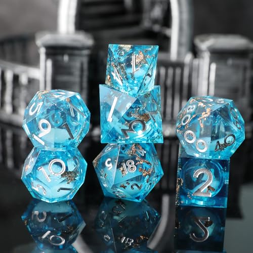 Liquid Core DND Würfel Set 7pcs,Treibsand Polyeder Kunstharz Würfel mit Scharfen Kanten für Dungeons und Dragons,RPG D20 D12 D10 D8 D6 D4 Würfel, Koi Fisch Ozean Thematisch D&D Rollenspiel Würfel Liquid Core DND Würfel Set 7pcs,Treibsand Polyeder Kunstharz Würfel mit Scharfen Kanten für Dungeons und Dragons,RPG D20 D12 D10 D8 D6 D4 Würfel, Koi Fisch Ozean Thematisch D&D Rollenspiel Würfel von Elifel