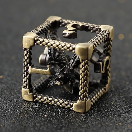 Metall DND Würfel Set 7 Hohler 3D Drache DND Würfel Hohl Polyeder Würfel D20 D12 D10 D% D8 D6 D4 für Dungeons & Dragons RPG Brettspiele Tischspiele RPG MTG Spiele von Elifel