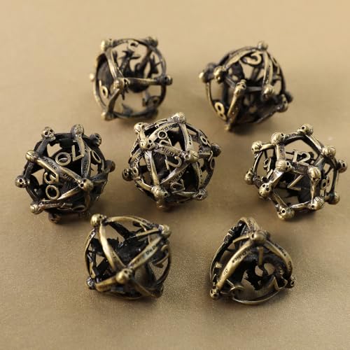 Metall DND Würfel Set 7 Hohler 3D Drache DND Würfel Hohl Polyeder Würfel D20 D12 D10 D% D8 D6 D4 für Dungeons & Dragons RPG Brettspiele Tischspiele RPG MTG Spiele Metall DND Würfel Set 7 Hohler 3D Drache DND Würfel Hohl Polyeder Würfel D20 D12 D10 D% D8 D6 D4 für Dungeons & Dragons RPG Brettspiele Tischspiele RPG MTG Spiele von Elifel