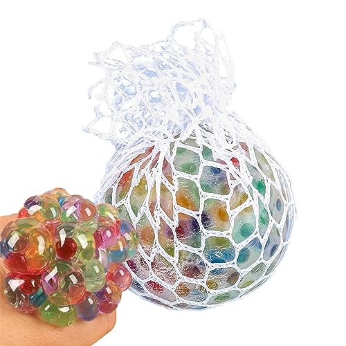 Elinrat Trauben Stressball Quetsch Spielzeug - Regenbogen Mesh Trauben Quetschball - Bunte Stretchball Partygeschenke - Sensorisches Spielzeug Für Jungen Erwachsene von Elinrat