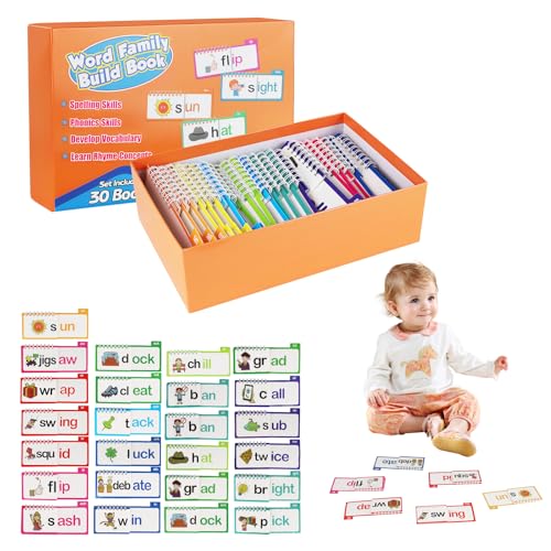 30-pcs Lesen und Reim Flipping Bücher, Wortschatz visuelle Karteikarten, Wortfamilie Karteikarten, Spaß Lesegeschenke für Jungen und Mädchen 30-pcs Lesen und Reim Flipping Bücher, Wortschatz visuelle Karteikarten, Wortfamilie Karteikarten, Spaß Lesegeschenke für Jungen und Mädchen von EliphonTowne