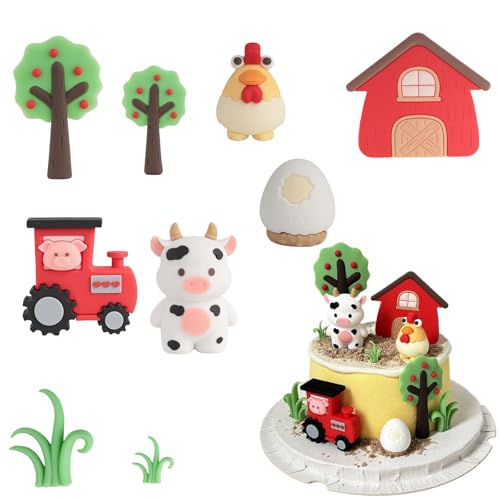 9 Bauernhof Tortendeko Dekoration - Geburtstagsdeko Bauernhof Tiere Schwein Kuh Huhn Cupcake Topper, Kuchen Deko Bauernhof Tierische Tortendeko Bauernhoftiere, Party Kindergeburtstag Farm 9 Bauernhof Tortendeko Dekoration - Geburtstagsdeko Bauernhof Tiere Schwein Kuh Huhn Cupcake Topper, Kuchen Deko Bauernhof Tierische Tortendeko Bauernhoftiere, Party Kindergeburtstag Farm von EliphonTowne