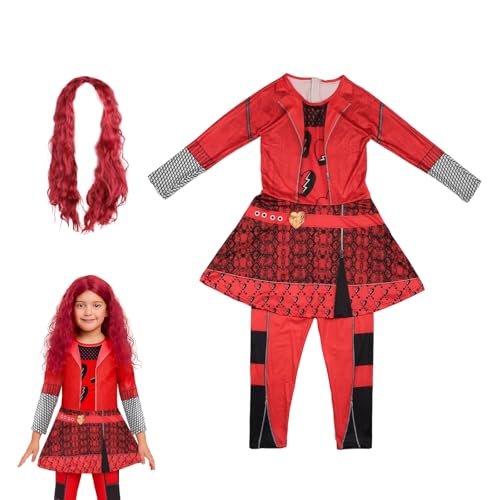 EliphonTowne 3pcs Set Mädchen Rot Prinzessin Kostüm Kinder - Kinder Halloween Kostüme mit roter Perücke Zubehör, Mädchen Halloween Kostüme, Karneval Mottoparty Cosplay, Verkleidung für EliphonTowne 3pcs Set Mädchen Rot Prinzessin Kostüm Kinder - Kinder Halloween Kostüme mit roter Perücke Zubehör, Mädchen Halloween Kostüme, Karneval Mottoparty Cosplay, Verkleidung für von EliphonTowne