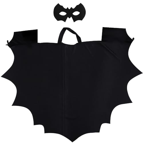 EliphonTowne Batman-Anzug mit Flügeln, Umhang und Maske. Schwarzer Batman-Umhang, perfekt für Halloween, Karneval und Mottopartys. Verkleiden Sie sich als Batman-Vampir. von EliphonTowne