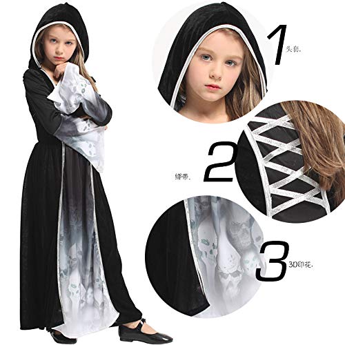 EliphonTowne Halloween Grim Reaper Kostüm Frauen, Karneval Rollenspiel, Black Scythe, Black Spider Maske-L von EliphonTowne