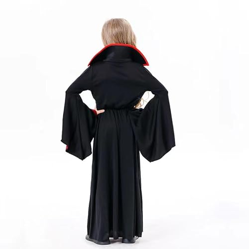 EliphonTowne Halloween Vampire Costumes Kids Girls: Queen Costume Vampire Dress Masquerade Children Gothic Tunic for Carnival Role Play Medieval Dress 140 von EliphonTowne