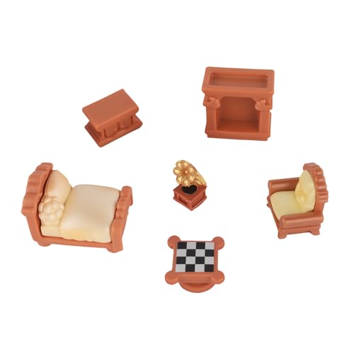 Mini-Puppenhaus-Möbel-Set, exquisite Restaurierung europäischer Einrichtungsgegenstände, 6-teiliges Miniatur-Möbel-Set, sicheres Harz-Puppenhaus-Zubehör von EliphonTowne