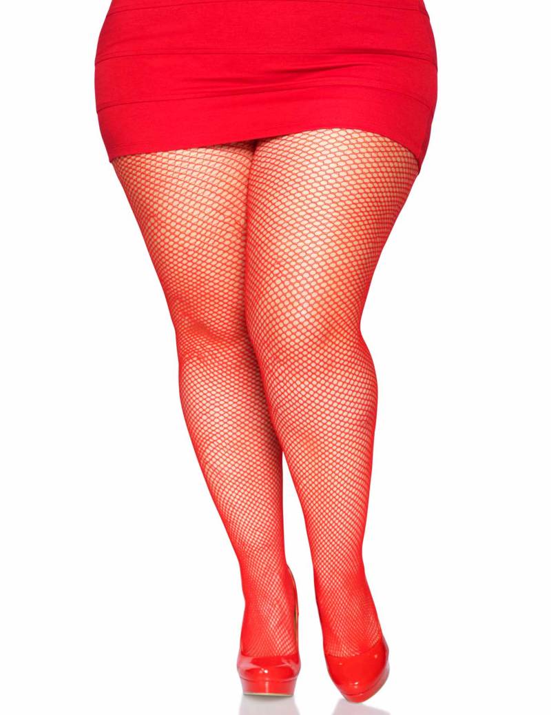 Netzstrumpfhose feinmaschig rot von KARNEVAL-MEGASTORE