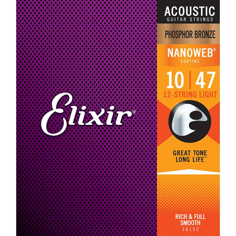 Elixir Nanoweb Phosphor Bronze 12-String Light .010-047 Saiten von Elixir