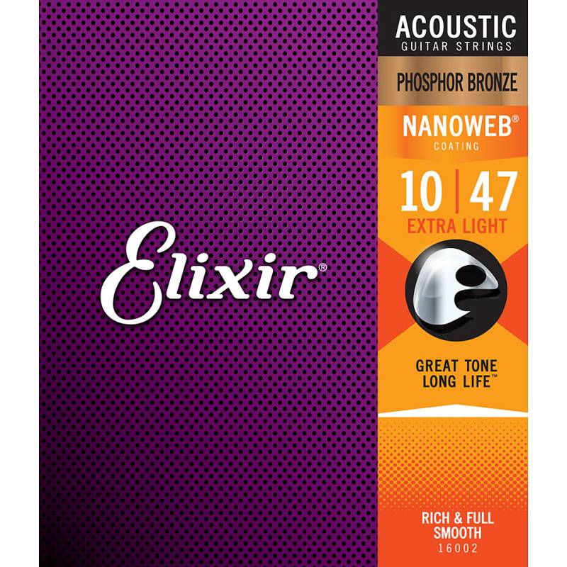 Elixir Nanoweb Phosphor Bronze Extra Light .010-047 Saiten von Elixir