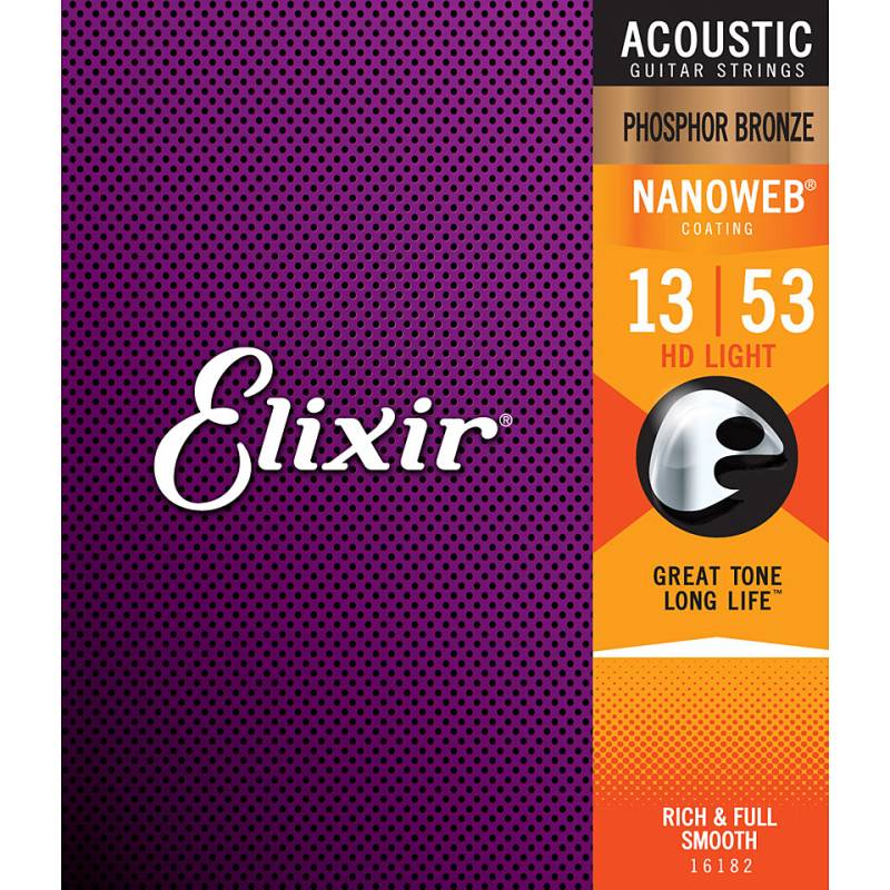 Elixir Nanoweb Phosphor Bronze HD Light .013-053 Saiten Westerngitarre von Elixir