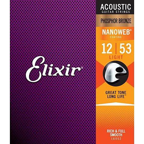 Elixir Nanoweb Phosphor Bronze Light .012-053 Saiten Westerngitarre von Elixir