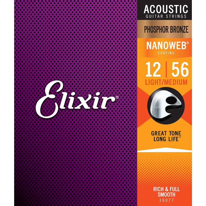 Elixir Nanoweb Phosphor Bronze Light-Medium .012-056 Saiten von Elixir