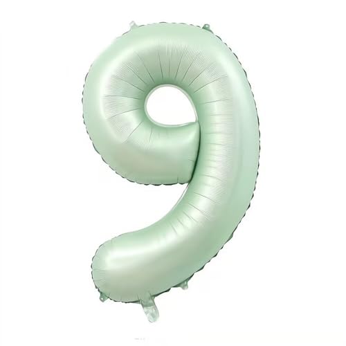 Elizakumi Grün Nummer 9 Luftballon Zahl 9th Ballon Zahl Für Fraue Jungen Männer Mädchen, Geburtstag Helium FolienBallon Zahlenballon 9 Grün / 40 Zoll von Elizakumi