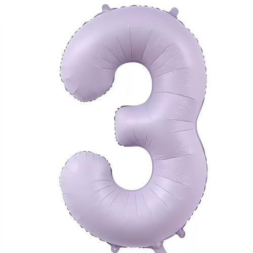 Elizakumi Lila Nummer 3 Luftballon Zahl 3th Ballon Zahl Für Fraue Jungen Männer Mädchen, Geburtstag Helium FolienBallon Zahlenballon 3 Lila / 40 Zoll von Elizakumi