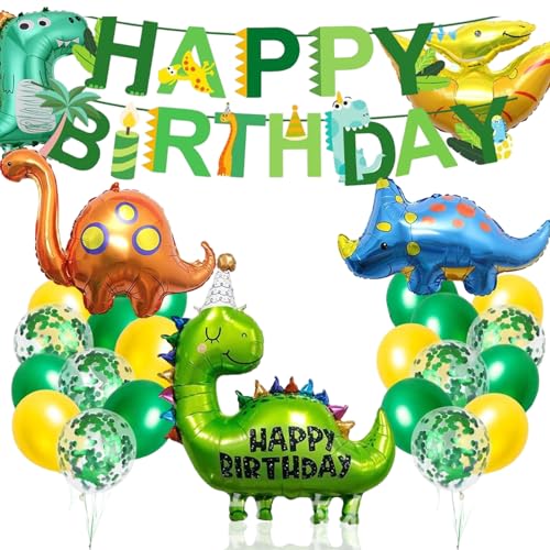 Dinosaurier-Ballon-Set, Dinosaurier-Geburtstagsdekoration, Dinosaurier-Party-Luftballons, Dinosaurier-Kindergeburtstagsbanner, Grüner Dinosaurier-Ballon-Geburtstag für Kindergeburtstagsparty von Elkuaie