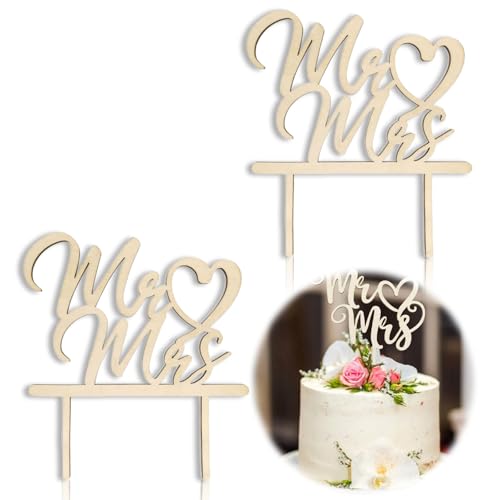 Mr.Mis Tortenaufsatz, 2er-Pack Kuchenaufsatz-Dekoration, Hochzeitstorten-Dekoration, hölzerne Mr. Mis.-Dekoration, geeignet für Hochzeit, Verlobungsjubiläum, Geburtstagsfeier-Bankett Mr.Mis Tortenaufsatz, 2er-Pack Kuchenaufsatz-Dekoration, Hochzeitstorten-Dekoration, hölzerne Mr. Mis.-Dekoration, geeignet für Hochzeit, Verlobungsjubiläum, Geburtstagsfeier-Bankett von Elkuaie
