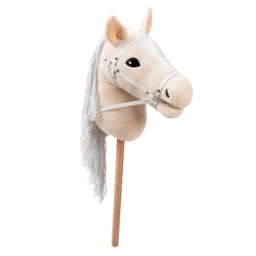 Ella & Piet® Großes Hobby Horse Pferd Caramel mit Aufbewahrungsbeutel Steckenpferd Springpferd Spielpferd weicher Plüsch Größe wie A3 (Beige) von Ella & Piet