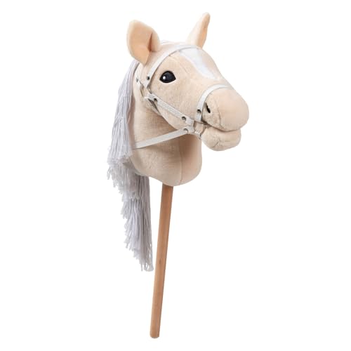 Ella & Piet® Hobby Horse Pferd Toffee mit Trense und Aufbewahrungsbeutel Steckenpferd Springpferd Spielpferd weicher Plüsch Größe wie A4 (Beige) von Ella & Piet