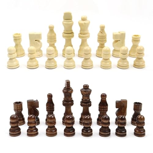 Set mit 32 Schachfiguren aus Holz, weiß und schwarz, Höhe 2,5 Zoll, perfekt für Erwachsene und Kinder Set mit 32 Schachfiguren aus Holz, weiß und schwarz, Höhe 2,5 Zoll, perfekt für Erwachsene und Kinder von Ellenne