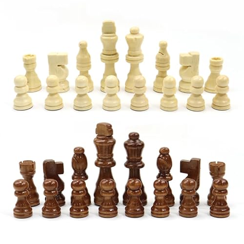 Set mit 32 Schachfiguren aus Holz, weiß und schwarz, Höhe 3 Zoll, perfekt für Erwachsene und Kinder Set mit 32 Schachfiguren aus Holz, weiß und schwarz, Höhe 3 Zoll, perfekt für Erwachsene und Kinder von Ellenne