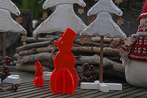 elliot 1020533 Lichtzauber 3D-Schneemann mini 5 cm, rot, stehend von Elliot